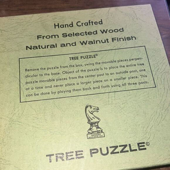 Wood Tree Puzzle Drueke Games Hand Crafted Brain Teaser Novelty Vintage Game - Picture 2 of 5